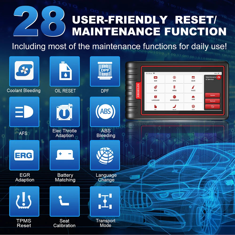 KINGBOLEN S6 OBD Automotive Scanner Bluetooth All System Car Diagnostic Tools 28 Resets IMMO/BMS/TPMS/ABS Bleeding Lifetime Free