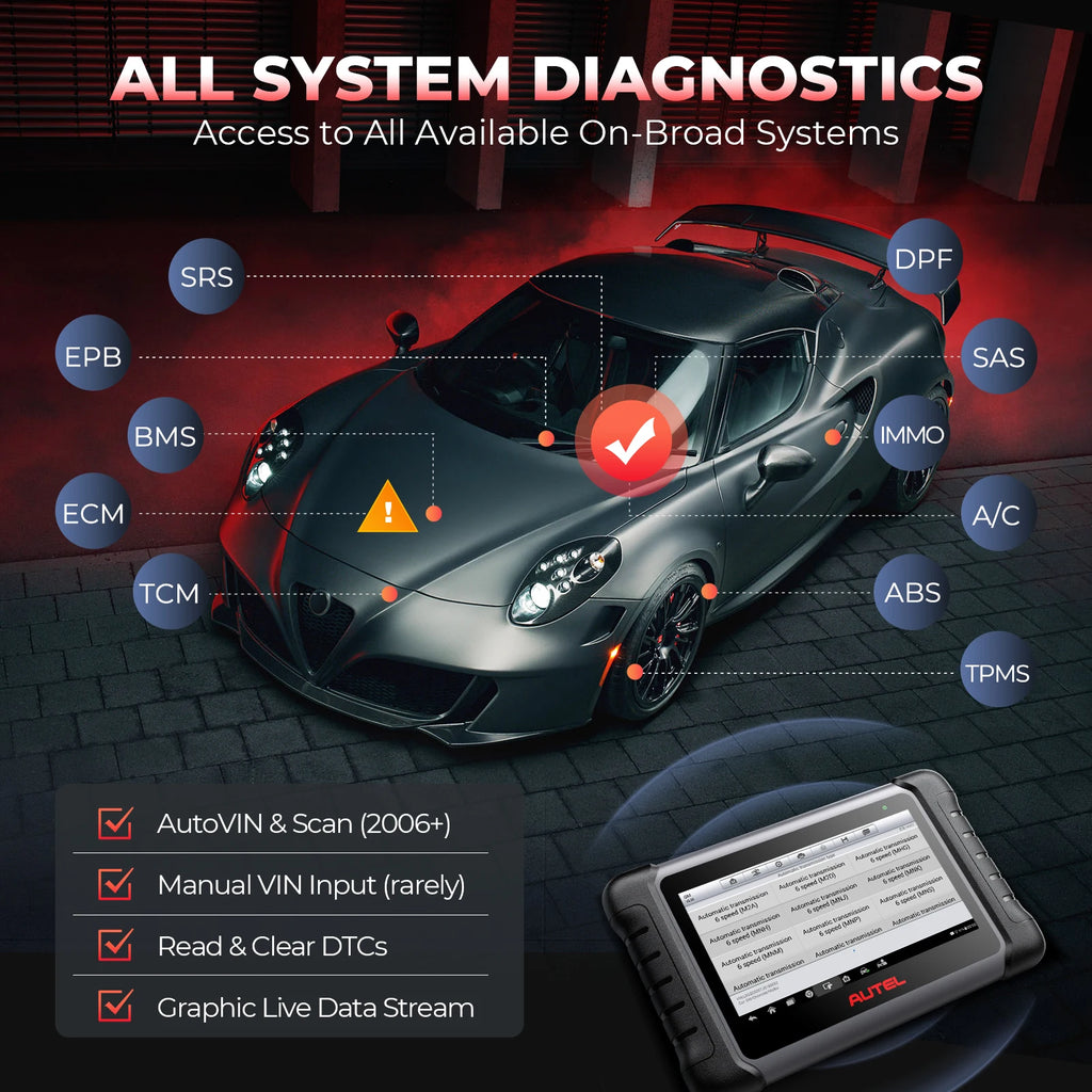Diagnostic Tools Autel MK808S Car diagnosis Bi-Directional Control Automotive scanner IMMO Key Coding PK MX808S MK808BT PRO
